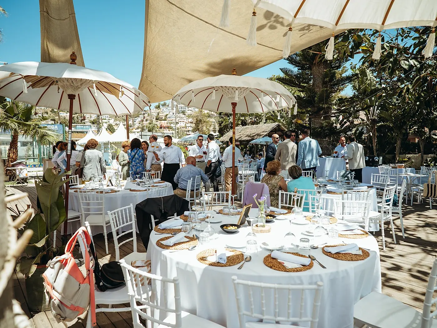 La terraza durante una celebración